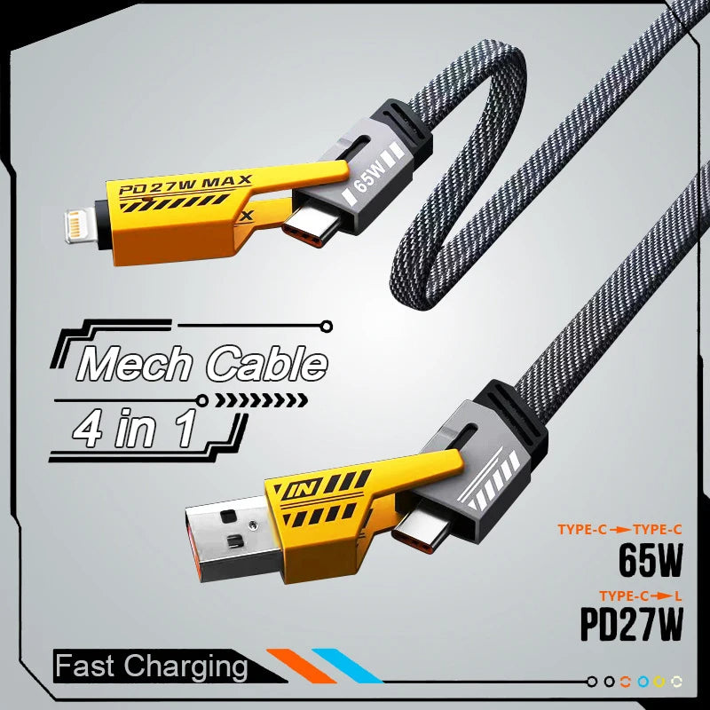 4 in 1 Mecha Fast Charging Data Cable